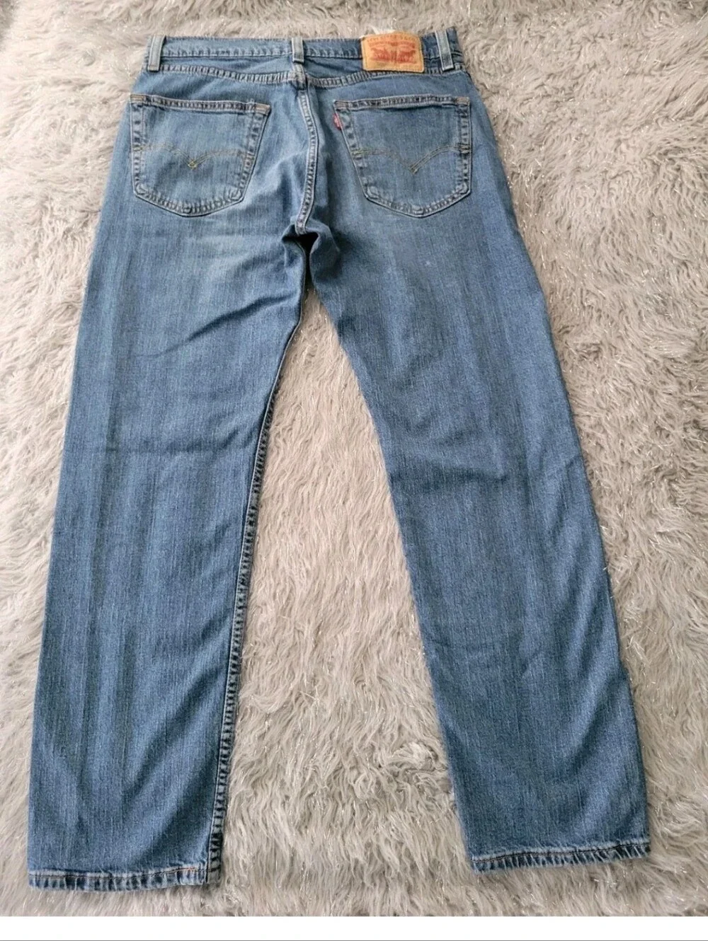 Levi's 505 Straight Leg Blue Jeans Medium Wash Denim Low Rise Cotton 33x30